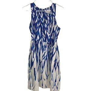 Milly Brushstroke Isadora Cobalt  V-Neck Dress Sz‎ 2